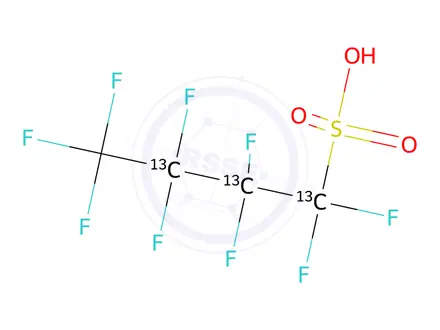 Chemical structure of [2,3,4-13C3]-Perfluorobutane sulfonic acid