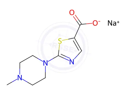 Chemical structure of sodium 2-(4-methylpiperazin-1-yl)thiazole-5-carboxylate