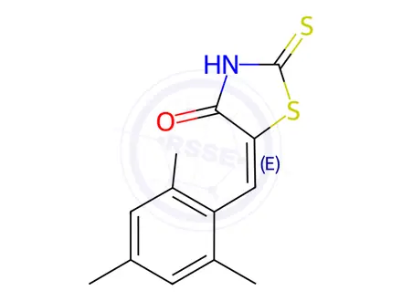 Chemical structure of (5Z)-2-Sulfanyl-5-(2,4,6-trimethylbenzylidene)-1,3-thiazol-4(5H)-one