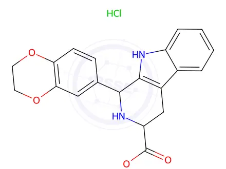Chemical structure of MEthyl 1-(2,3-dihydro-1,4-benzodioxin-6-yl)-2,3,4,9-tetrahydro-1h-beta-carboline-3-carboxylate, HCl