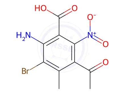 Chemical structure of 5-BROMO-2-NITRO-3-ACETYL-AMINO-4-METHYLBENZOIC ACID