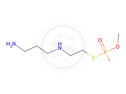 Chemical structure of S-(2-((3-aminopropyl)amino)ethyl) O-methyl O-hydrogen phosphorothioate
