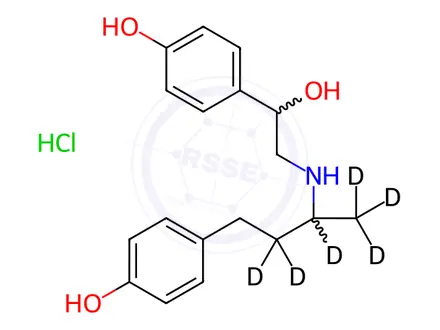 Chemical structure of Ractopamine hydrochloride-[D6]