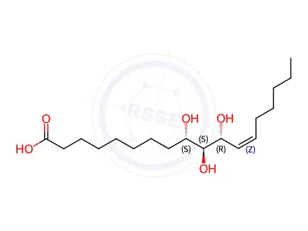 Chemical structure of 12-Octadecenoic acid, 9,10,11-trihydroxy-, (9S,10S,11R,12Z)-