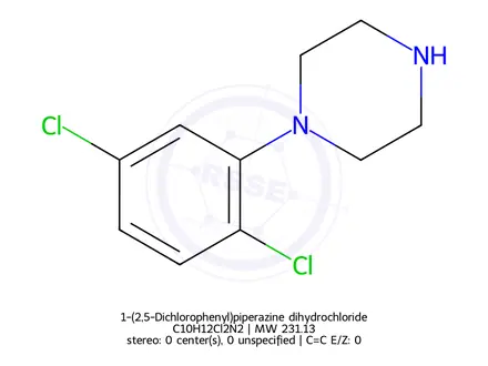 Chemical structure of 1-(2,5-Dichlorophenyl)piperazine dihydrochloride