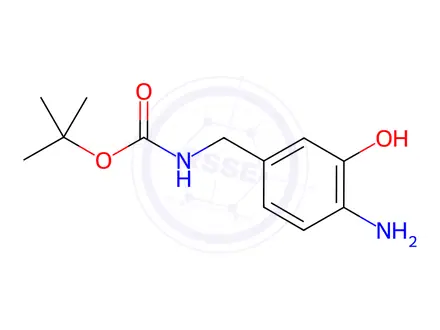 Chemical structure of Carbamic acid, N-[(4-amino-3-hydroxyphenyl)methyl]-, 1,1-dimethylethyl ester