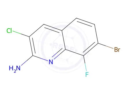 Chemical structure of 7-Bromo-3-chloro-8-fluoroquinolin-2-amine