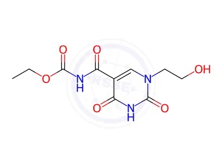 Chemical structure of Ethyl N-{[1-(2-hydroxyethyl)-2,4-dioxo-1,2,3,4-tetrahydro-5-pyrimidinyl]carbonyl}carbamate