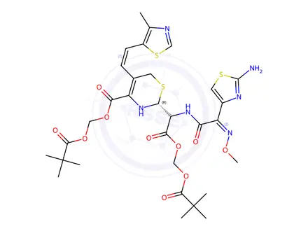 Chemical structure of Cefditoren pivoxil impurity P17 (Mixture of Diastereomers)