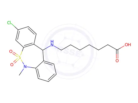 Chemical structure of (-)-Tianeptine