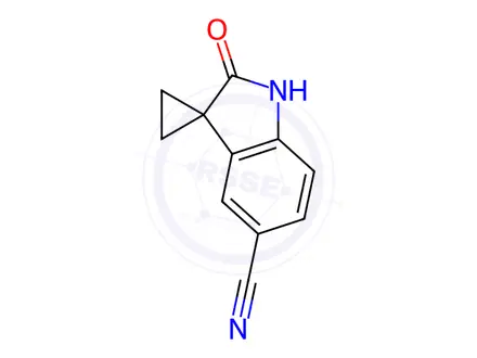 Chemical structure of 2'-oxo-1',2'-dihydrospiro[cyclopropane-1,3'-indole]-5'-carbonitrile