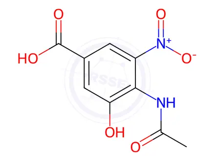 Chemical structure of 4-Acetamido-3-hydroxy-5-nitrobenzoic acid