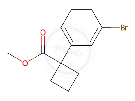 Chemical structure of methyl 1-(3-bromophenyl)cyclobutanecarboxylate