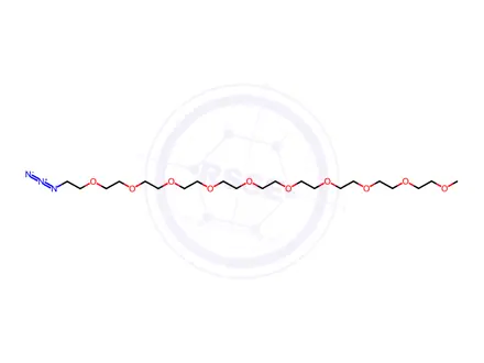 Chemical structure of m-PEG10-azide