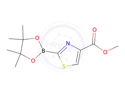 Chemical structure of Methyl 2-(4,4,5,5-tetramethyl-1,3,2-dioxaborolan-2-yl)thiazole-4-carboxylate