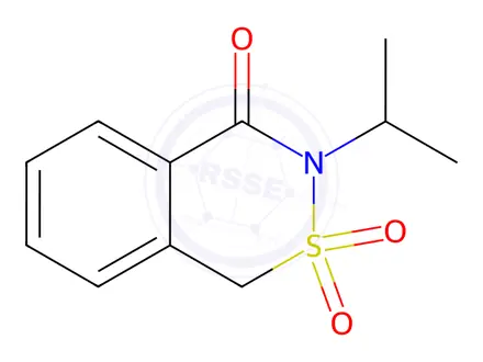 Chemical structure of 3,4-Dihydro-3-isopropyl-4-oxo-1H-2,3-benzothiazine 2,2-dioxide