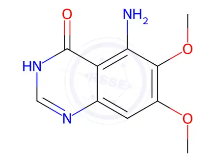 Chemical structure of 5-amino-6,7-dimethoxyquinazolin-4(1H)-one