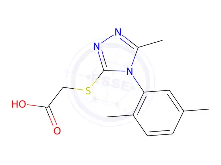 Chemical structure of 2-{[4-(2,5-Dimethylphenyl)-5-methyl-4H-1,2,4-triazol-3-yl]sulfanyl}acetic Acid