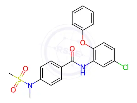 Chemical structure of N-(5-chloro-2-phenoxyphenyl)-4-[methyl(methylsulfonyl)amino]benzamide
