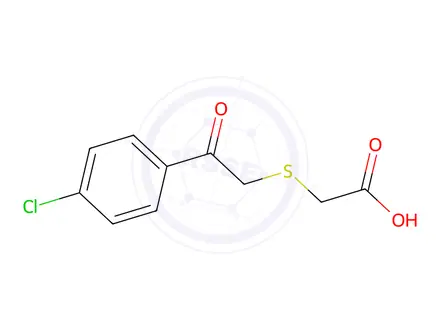 Chemical structure of 2-{[2-(4-Chlorophenyl)-2-oxoethyl]sulfanyl}acetic Acid