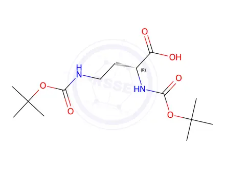 Chemical structure of (R)-2,4-Bis[Boc-amino]butyric Acid