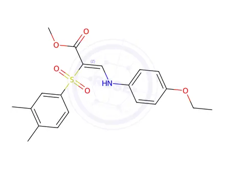 Chemical structure of Methyl (2Z)-2-(3,4-dimethylbenzenesulfonyl)-3-[(4-ethoxyphenyl)amino]prop-2-enoate