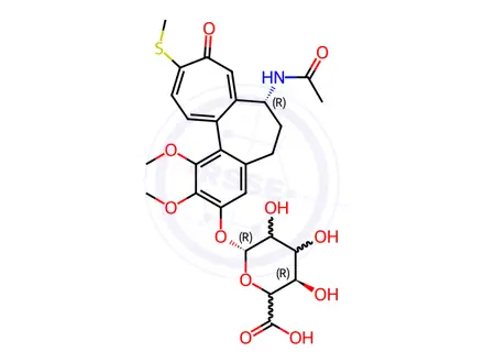 Chemical structure of 3-Demethyl Thiocolchicine 3-O-β-D-Glucuronide