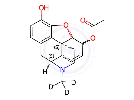 Chemical structure of 6-Acetyl Morphine-d3