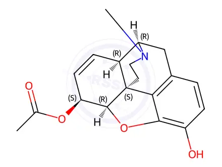 Chemical structure of 6-Acetyl Morphine
