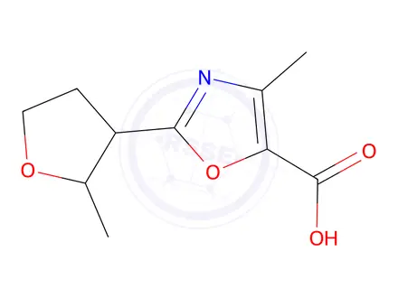 Chemical structure of 4-Methyl-2-(2-methyltetrahydrofuran-3-yl)oxazole-5-carboxylic acid