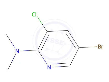 Chemical structure of 5-bromo-3-chloro-N,N-dimethylpyridin-2-amine