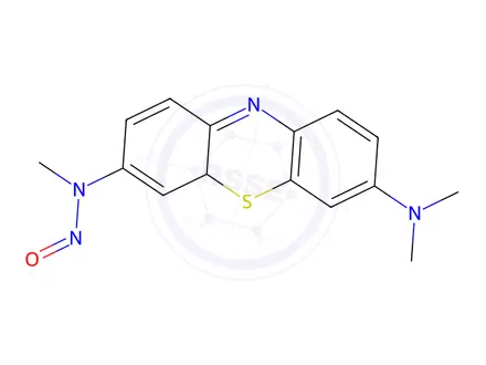 Chemical structure of N-(7-(dimethylamino)-4aH-phenothiazin-3-yl)-N-methylnitrous amide