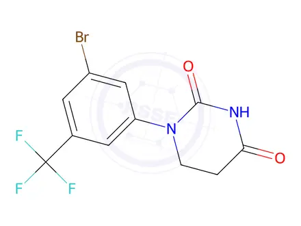 Chemical structure of 1-[3-bromo-5-(trifluoromethyl)phenyl]hexahydropyrimidine-2,4-dione