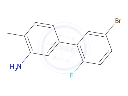 Chemical structure of 5'-Bromo-2'-fluoro-4-methyl-[1,1'-biphenyl]-3-amine