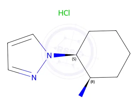Chemical structure of cis-2-(1H-Pyrazol-1-yl)cyclohexan-1-amine Hydrochloride
