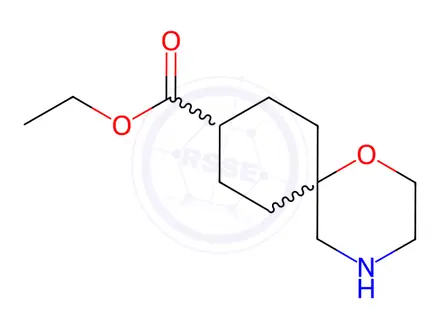 Chemical structure of 1-Oxa-4-azaspiro[5.5]undecane-9-carboxylic acid, ethyl ester