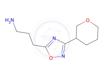 Chemical structure of 3-(3-(Tetrahydro-2h-pyran-3-yl)-1,2,4-oxadiazol-5-yl)propan-1-amine