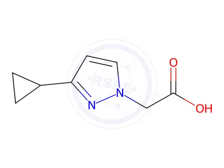 Chemical structure of 2-(3-cyclopropyl-1H-pyrazol-1-yl)acetic acid