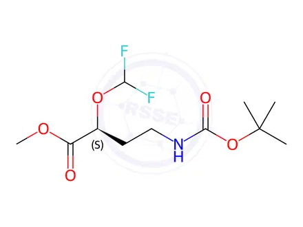 Chemical structure of (S)-Methyl 4-((tert-butoxycarbonyl)amino)-2-(difluoromethoxy)butanoate