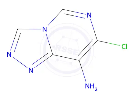 Chemical structure of 7-chloro-[1,2,4]triazolo[4,3-c]pyrimidin-8-amine
