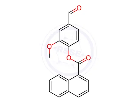 Chemical structure of 4-Formyl-2-methoxyphenyl 1-naphthoate