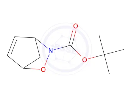 Chemical structure of tert-butyl 3-oxa-2-azabicyclo[2.2.1]hept-5-ene-2-carboxylate