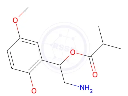 Chemical structure of 2-isopropylcarbonyloxy-2-(2`,5`-dimethoxyphenyl)-ethylamine