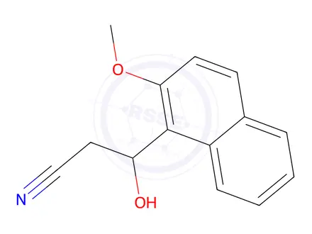 Chemical structure of 3-Hydroxy-3-(2-methoxynaphthalen-1-yl)propanenitrile