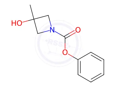 Chemical structure of phenyl 3-hydroxy-3-methylazetidine-1-carboxylate
