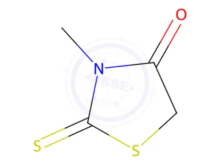 Chemical structure of 3-Methyl-2-thioxothiazolidin-4-one