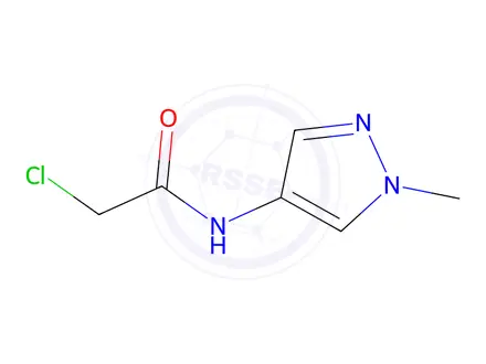 Chemical structure of 2-chloro-N-(1-methyl-1H-pyrazol-4-yl)acetamide
