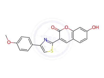 Chemical structure of 7-hydroxy-3-[4-(4-methoxyphenyl)-1,3-thiazol-2-yl]-2H-chromen-2-one
