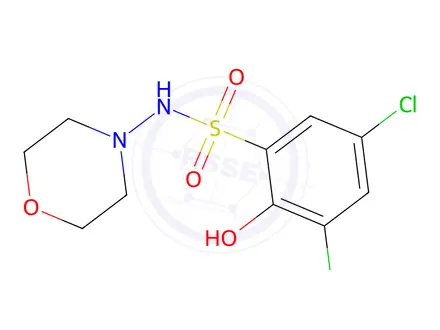 Chemical structure of 3,5-dichloro-2-hydroxy-N-morpholin-4-ylbenzenesulfonamide