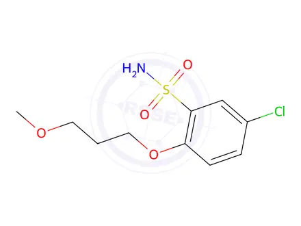 Chemical structure of 5-Chloro-2-(3-methoxypropoxy)benzenesulfonamide